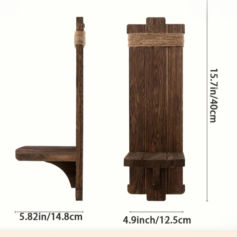 Rustic White Wall Candle Holders - Set of 2